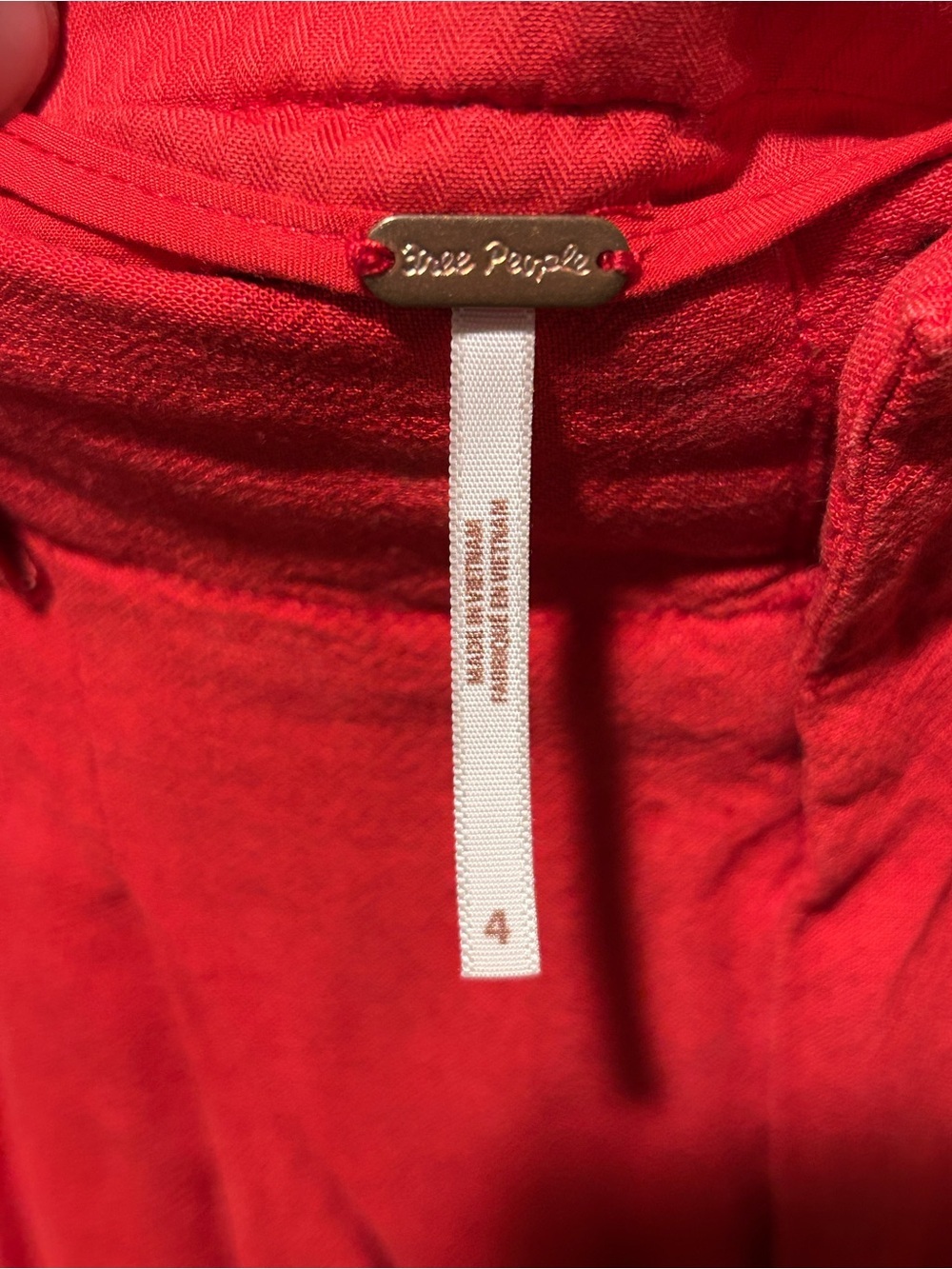 Free People Calla Pleated Trousers Linen Blend Red , size 4 - Picture 9 of 10